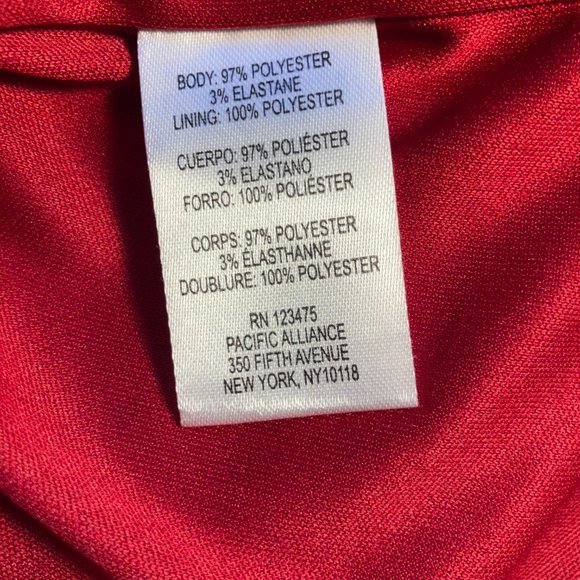 Chelsea Rose Red Dress w Asymmetrical Neckline Sz 16 - Picture 6 of 6